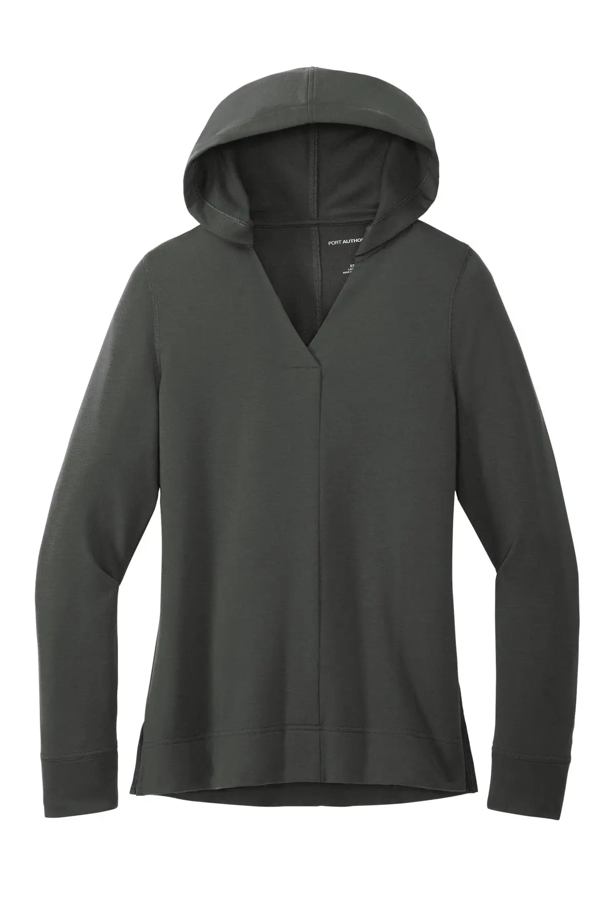 Port Authority Lk826 Women’s Microterry Pullover Hoodie - Charcoal