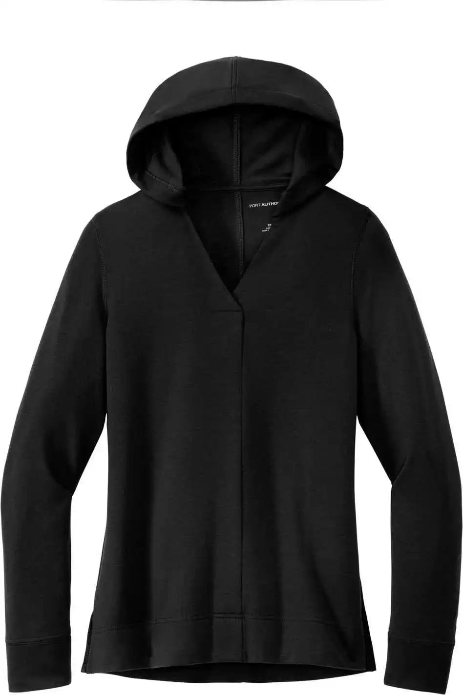 Port Authority Lk826 Women’s Microterry Pullover Hoodie - Deep Black