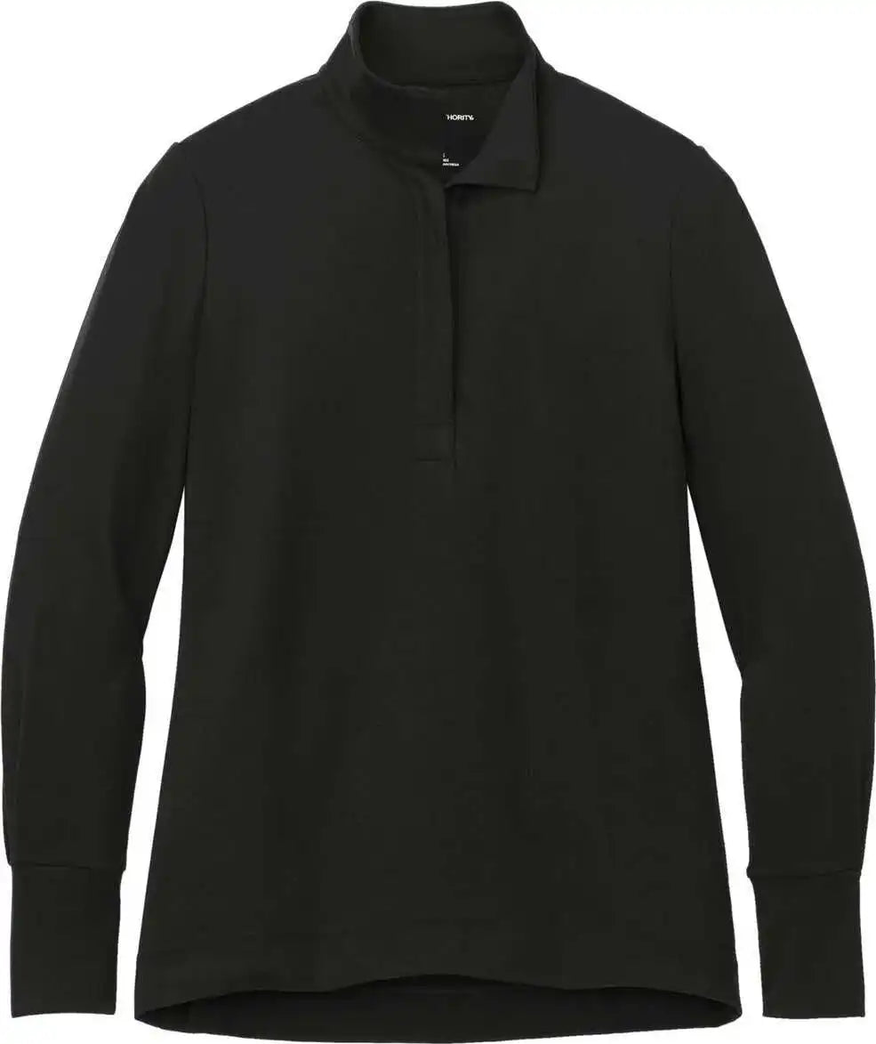 Port Authority Lk829 Women’s Fairway Stretch 1/4-zip - Deep Black