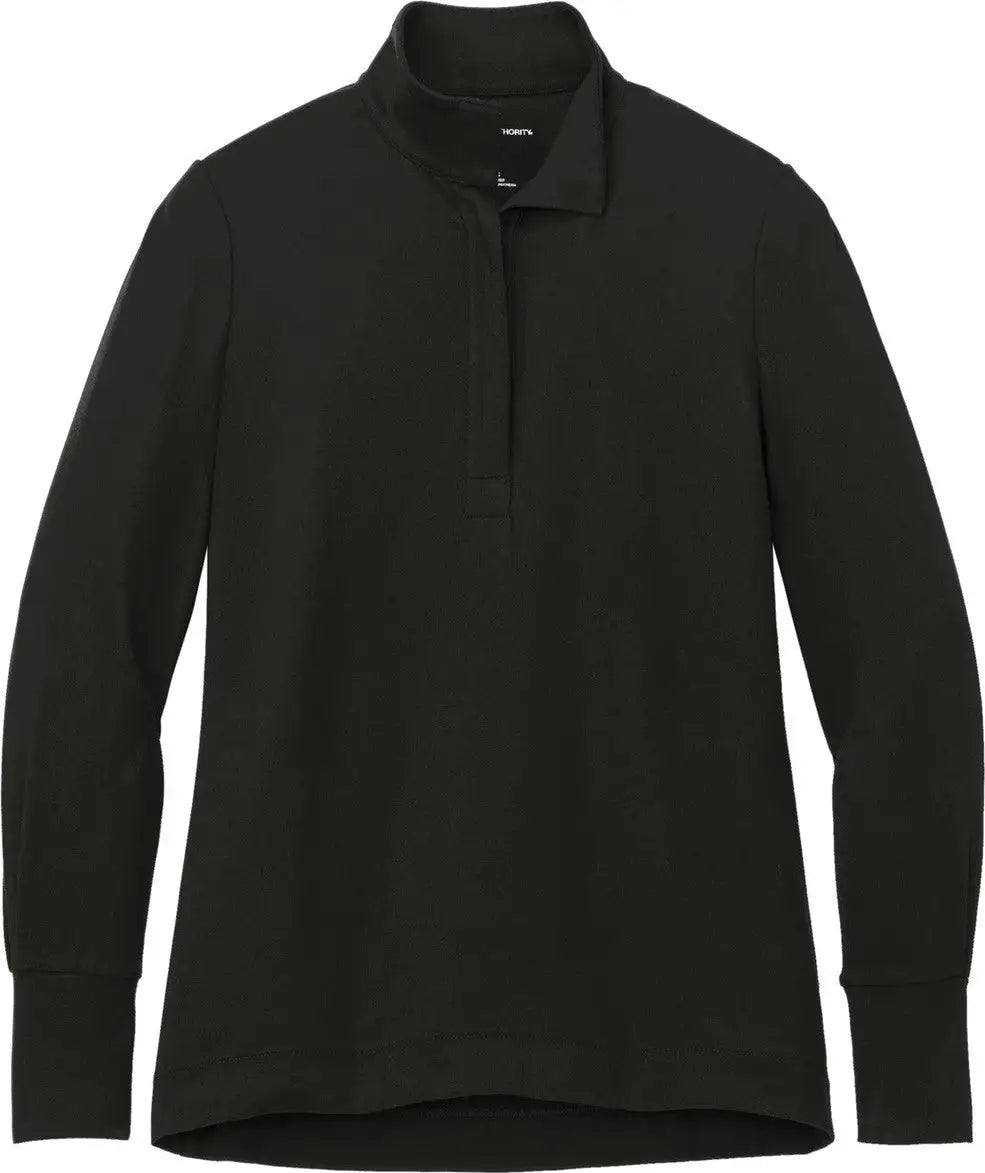 Port Authority Lk829 Women’s Fairway Stretch 1/4-zip - Deep Black