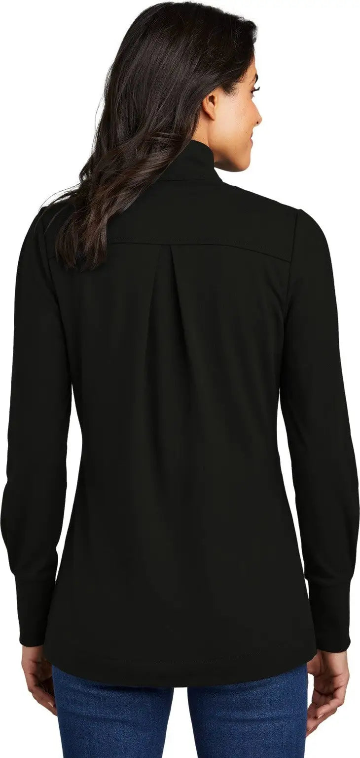 Port Authority Lk829 Women’s Fairway Stretch 1/4-zip - Deep Black