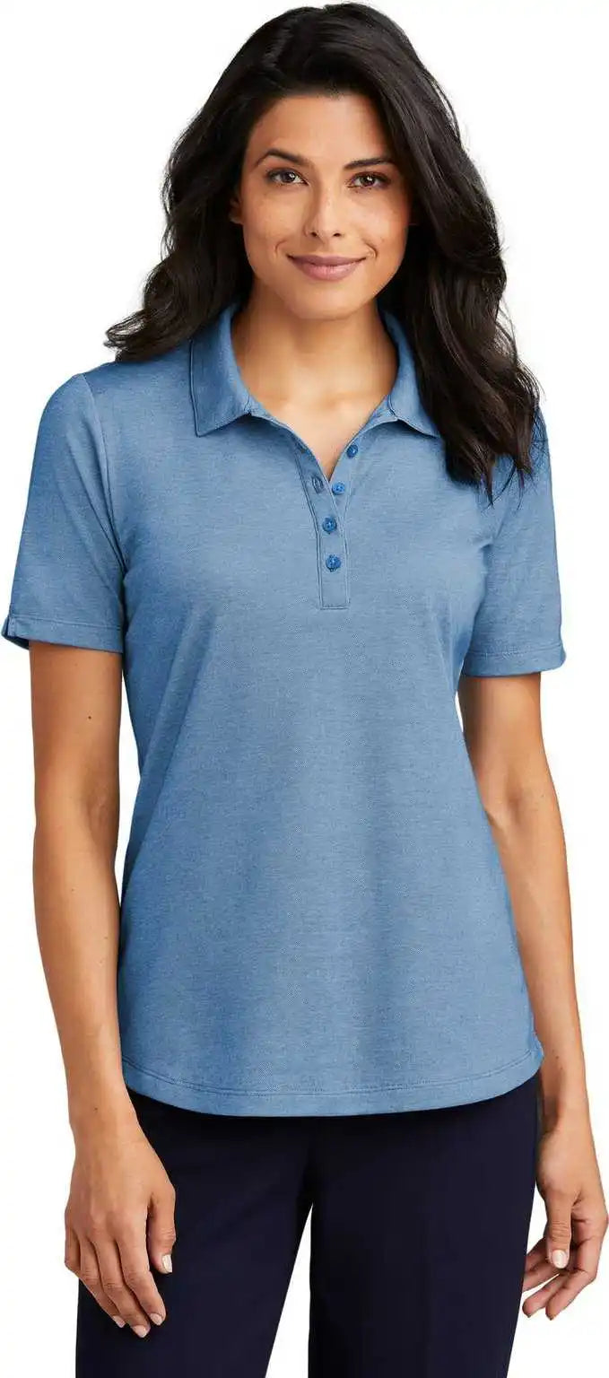 Port Authority Lk830 Ladies Fine Pique Blend Polo - Aegeanblht