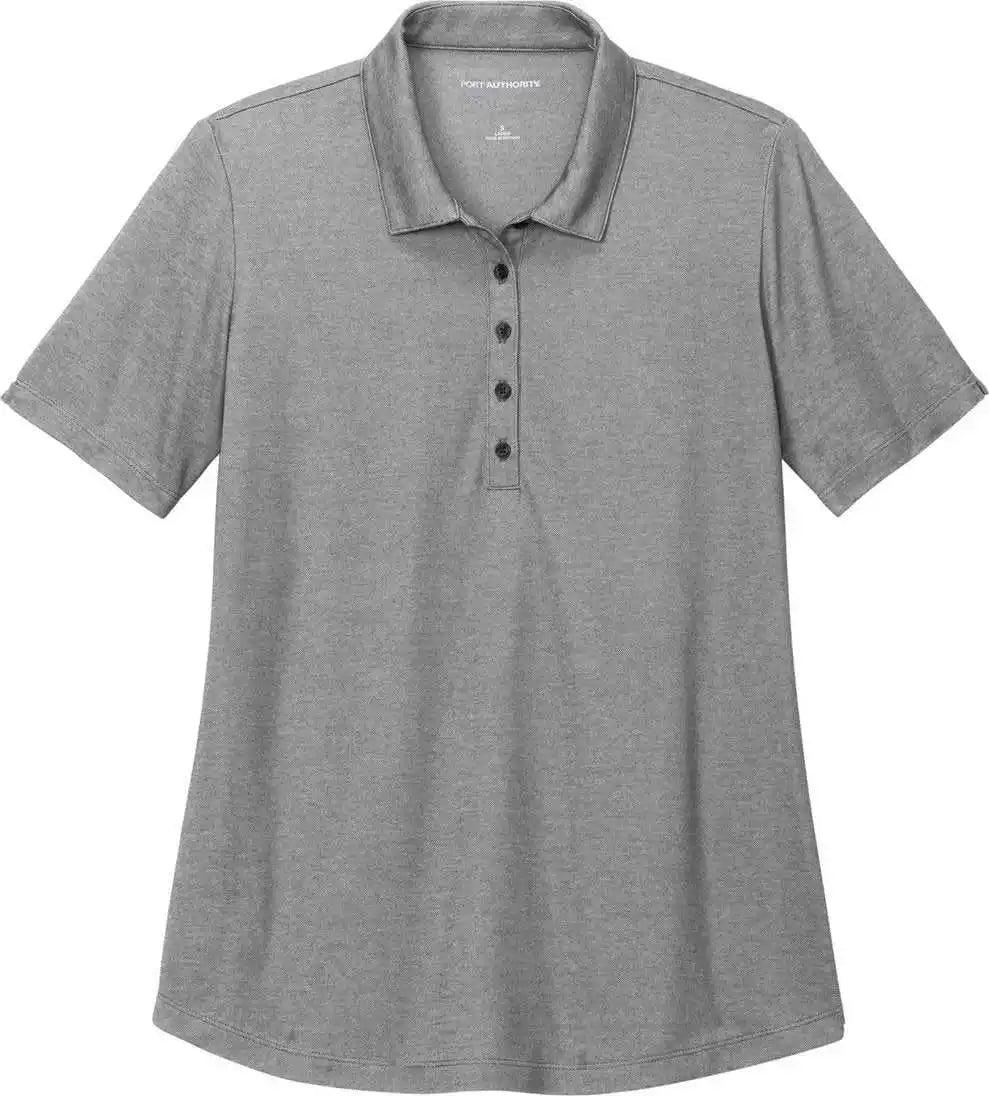 Port Authority Lk830 Ladies Fine Pique Blend Polo - Charcoal Heather