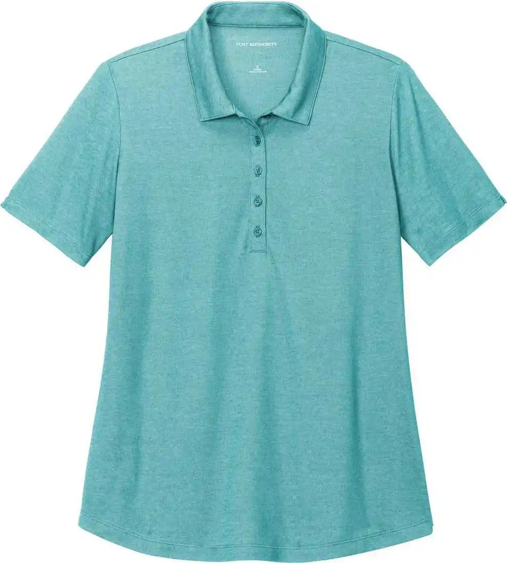 Port Authority Lk830 Ladies Fine Pique Blend Polo Dktealhthr