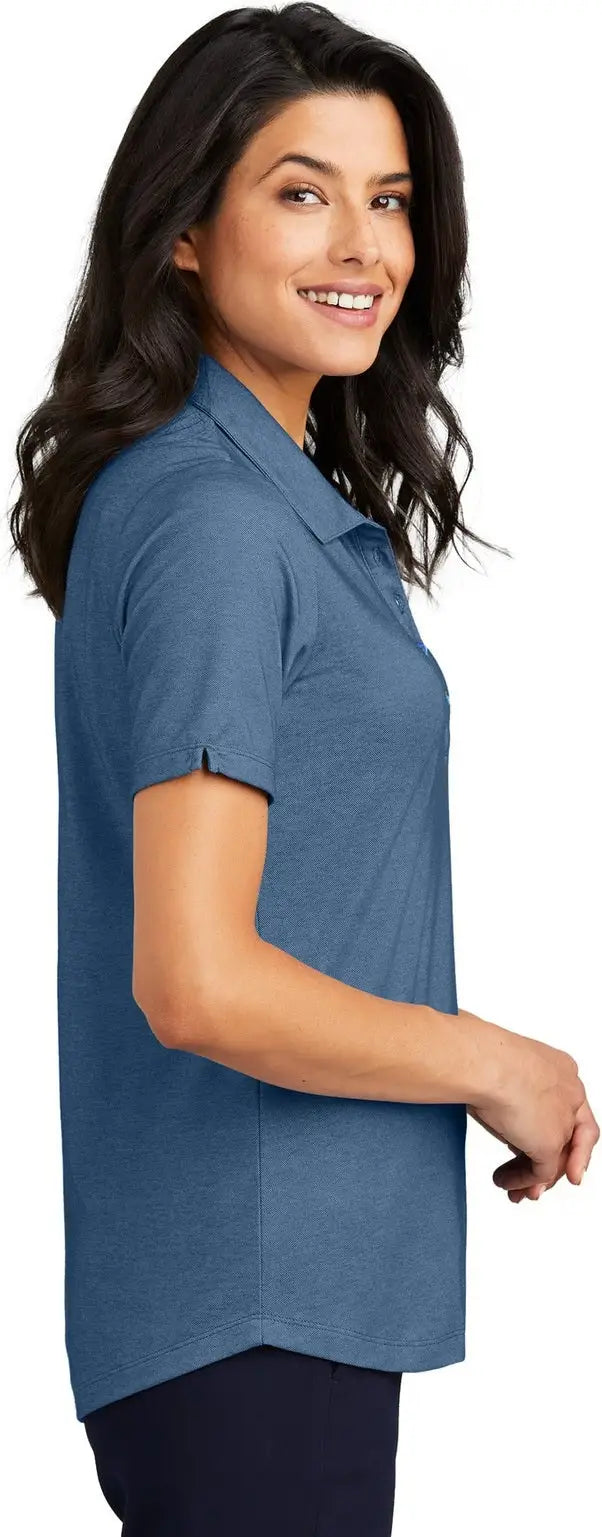 Port Authority Lk830 Women’s Fine Pique Blend Polo - Aegean Blue Heather