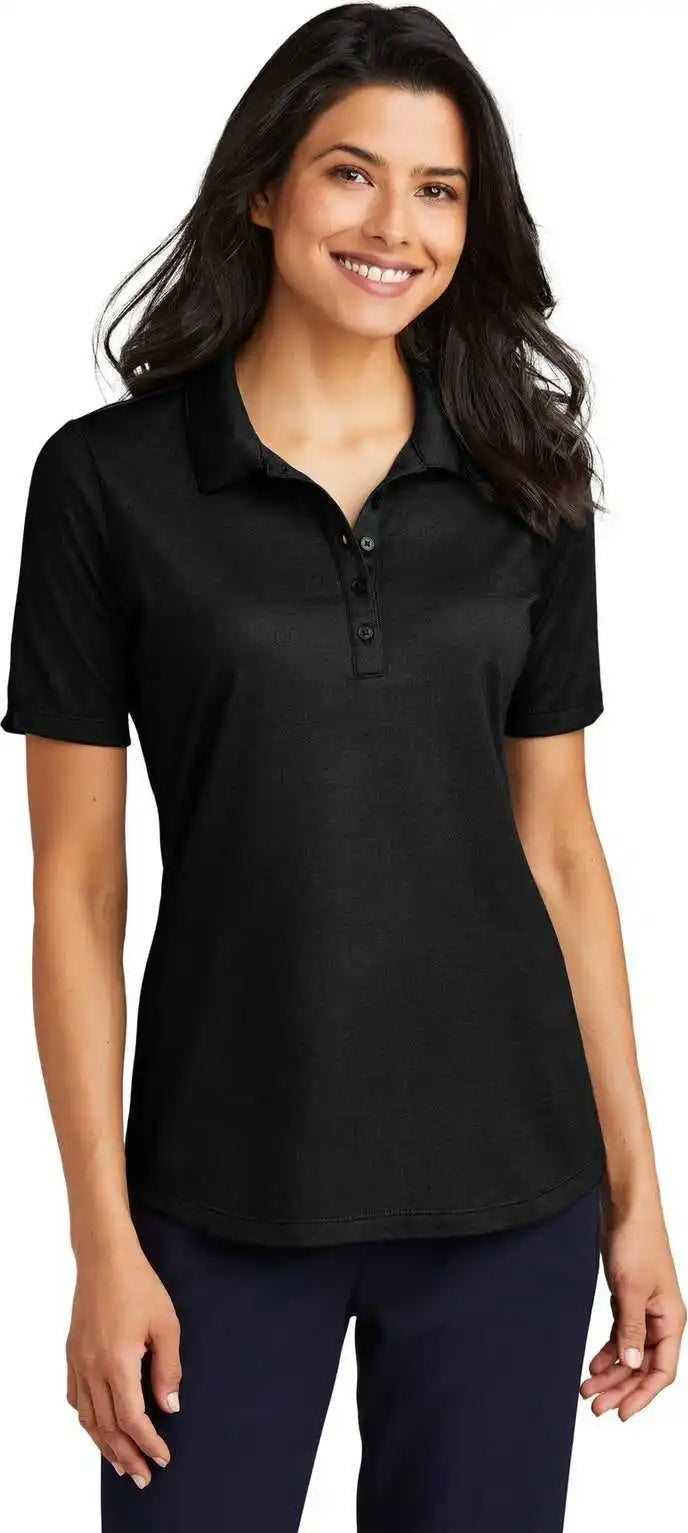 Port Authority Lk830 Women’s Fine Pique Blend Polo - Black Heather