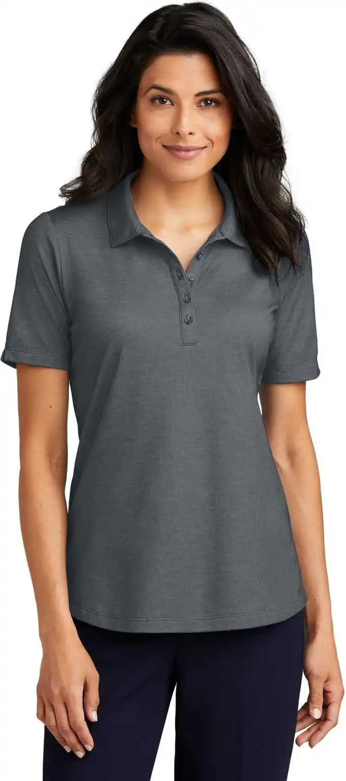 Port Authority Lk830 Women’s Fine Pique Blend Polo - Charcoal Heather