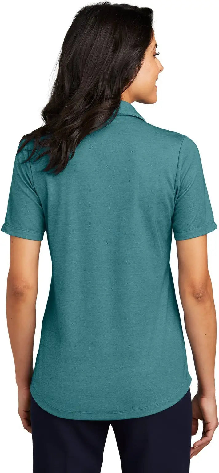 Port Authority Lk830 Women’s Fine Pique Blend Polo - Dark Teal Heather