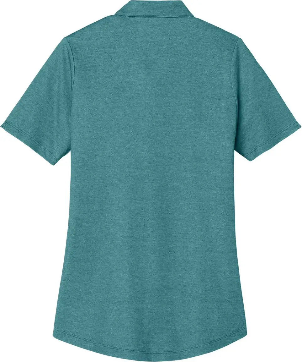 Port Authority Lk830 Women’s Fine Pique Blend Polo - Dark Teal Heather - Ladies Xs