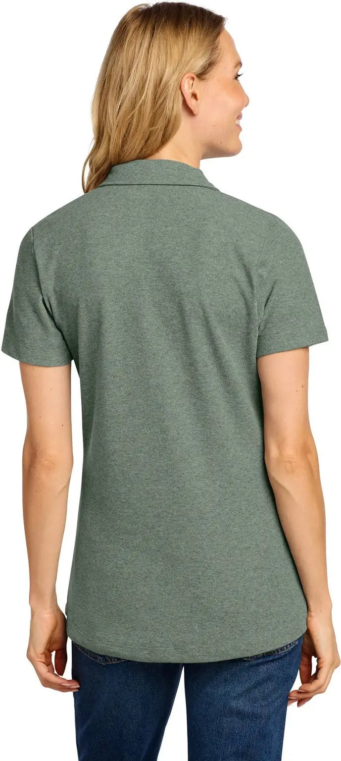 Port Authority Lk867 Women’s C-free Cotton Blend Pique Polo - Dark Green Heather