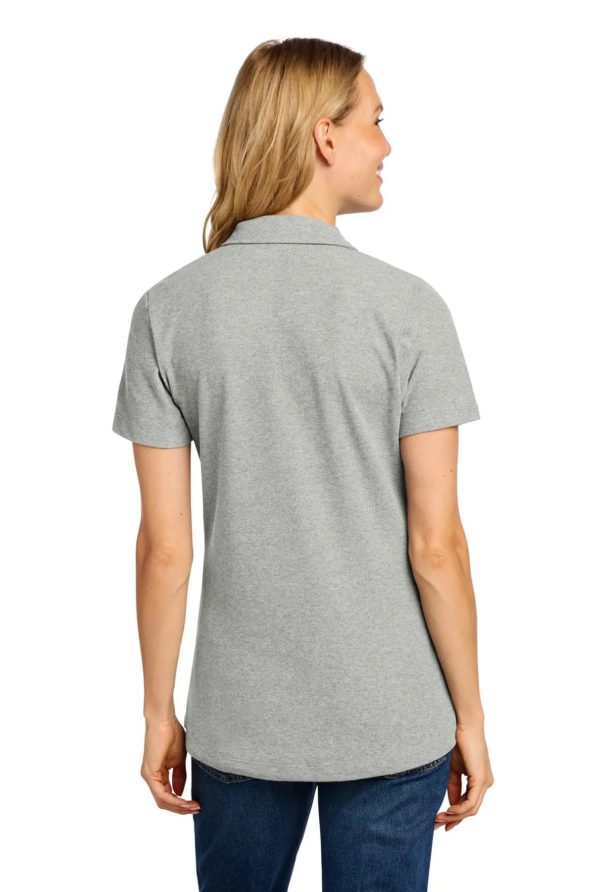Port Authority Lk867 Women’s C-free Cotton Blend Pique Polo - Deep Smoke Heather