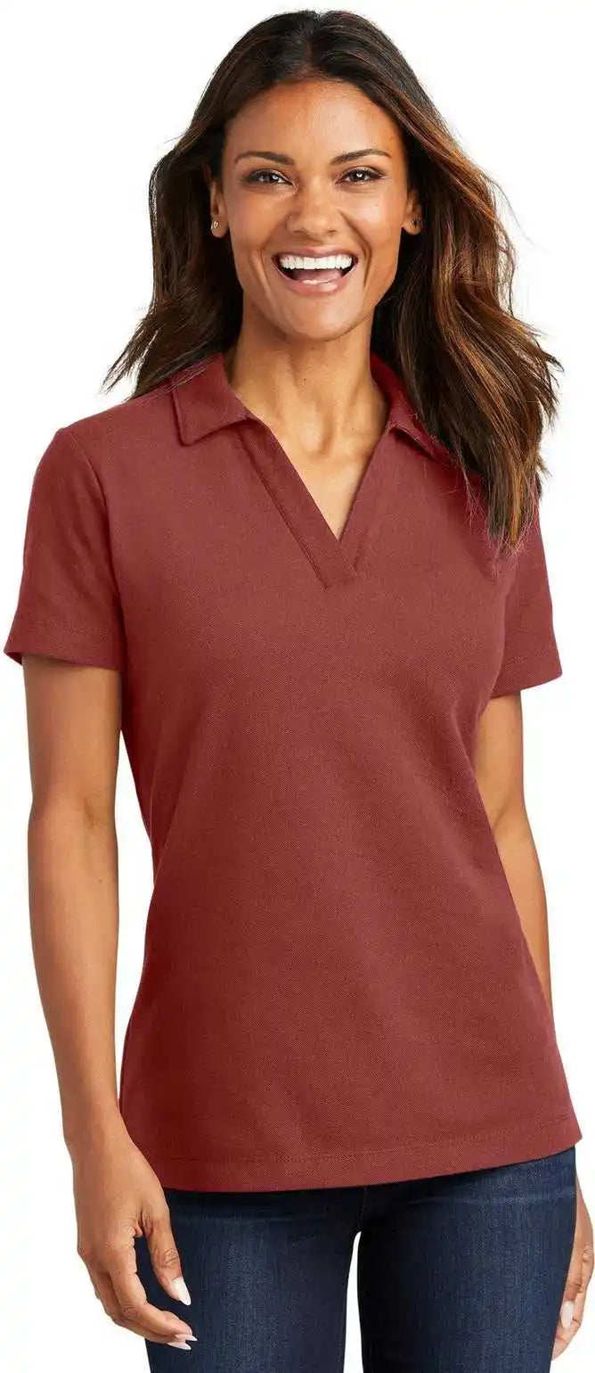 Port Authority Lk867 Women’s C-free Cotton Blend Pique Polo - Garnet