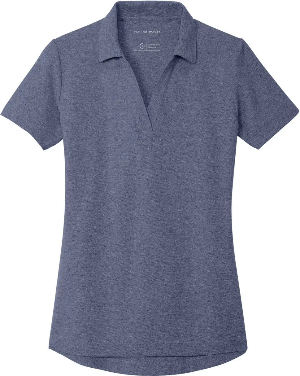 Port Authority Lk867 Women’s C-free Cotton Blend Pique Polo - Navy Heather