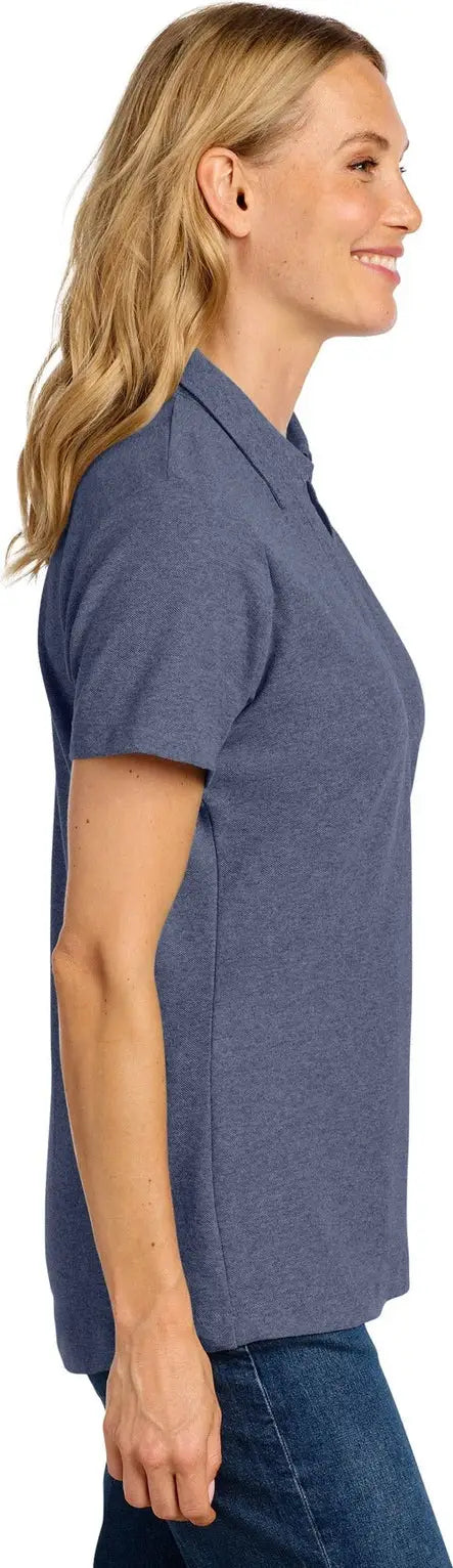 Port Authority Lk867 Women’s C-free Cotton Blend Pique Polo - Navy Heather