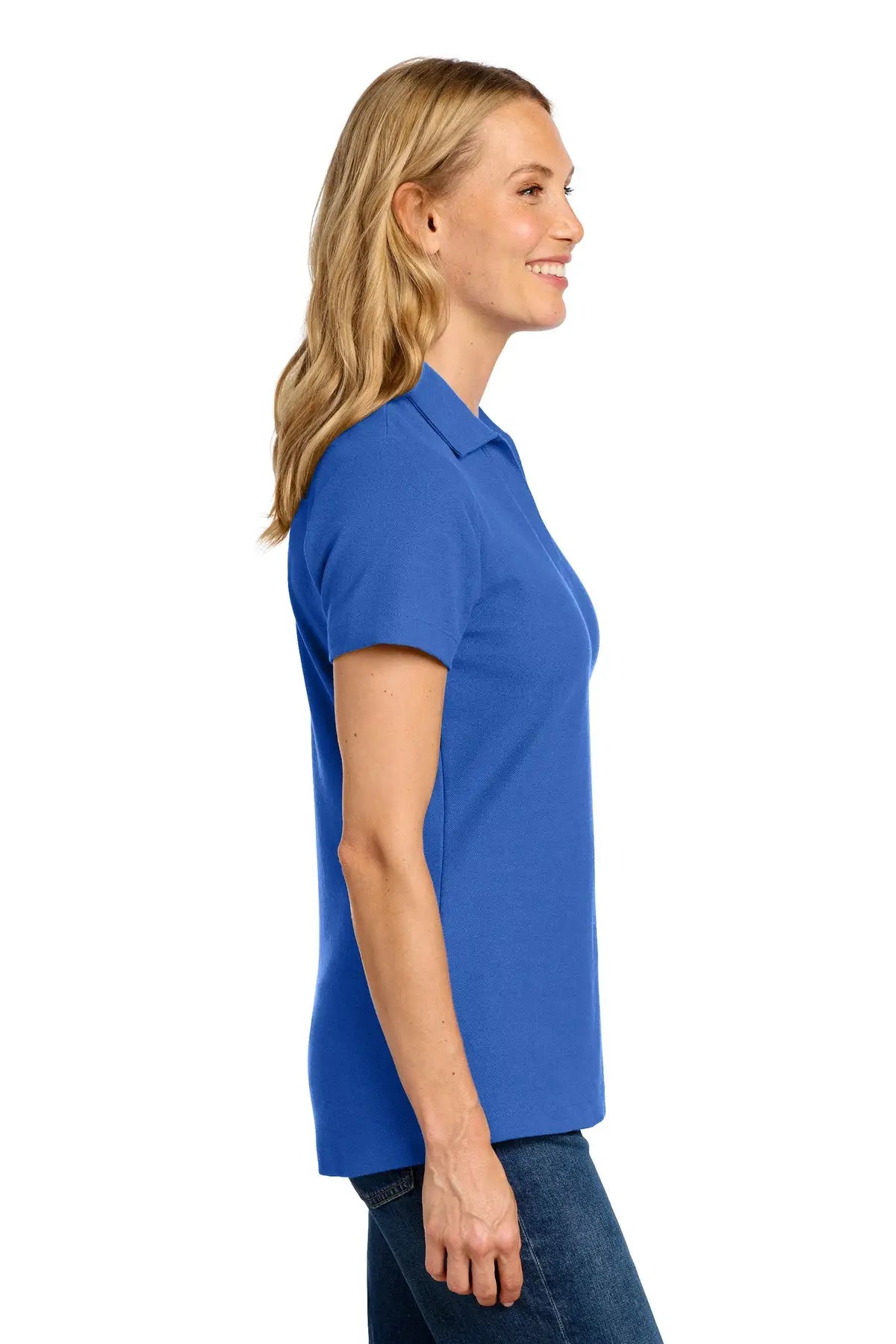 Port Authority Lk867 Women’s C-free Cotton Blend Pique Polo - True Blue