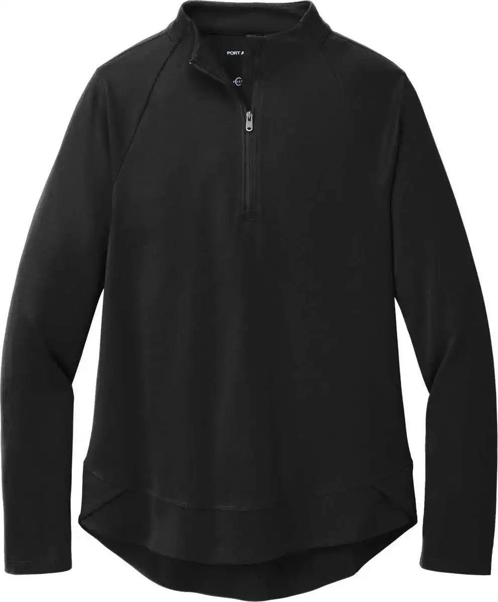 Port Authority Lk870 Ladies C-free Cypress 1/4-zip - Deep Black