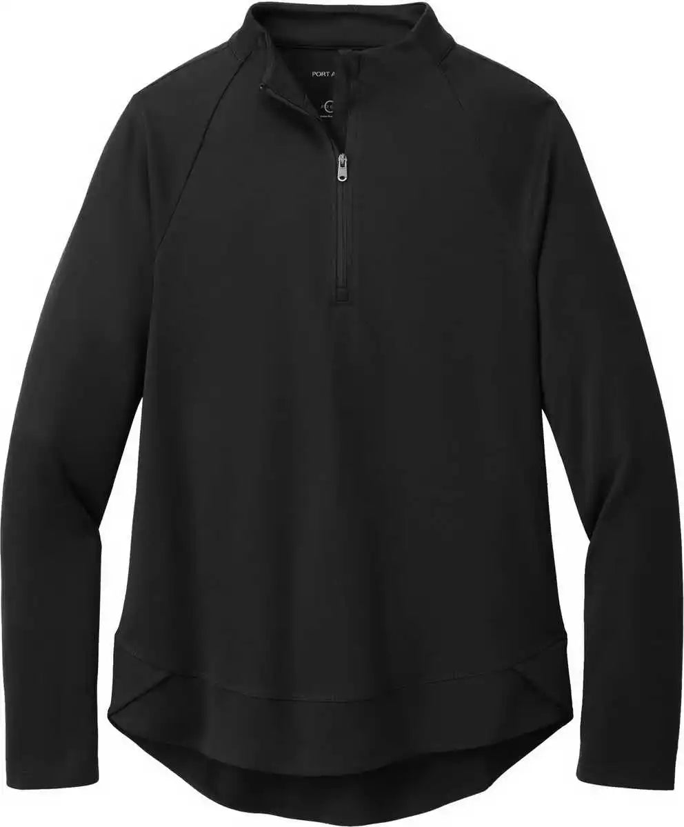 Port Authority Lk870 Women’s C-free Cypress 1/4-zip - Deep Black