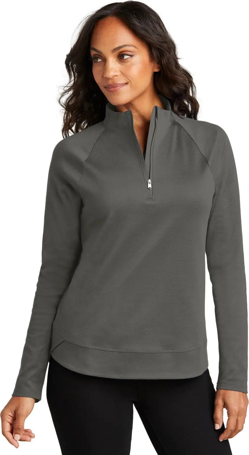Port Authority Lk870 Women’s C-free Cypress 1/4-zip - Gray Steel