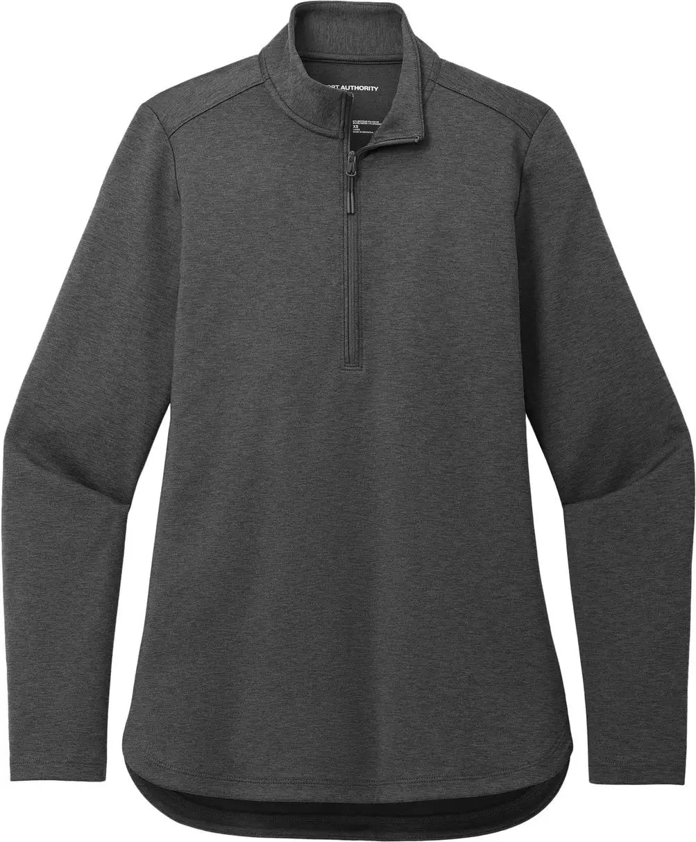 Port Authority Lk880 Women’s C-free Double Knit 1/4-zip - Gray Steel Heather