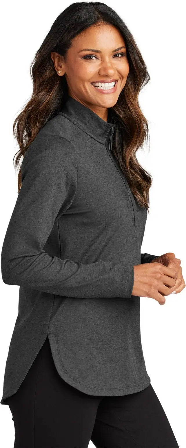 Port Authority Lk880 Women’s C-free Double Knit 1/4-zip - Gray Steel Heather