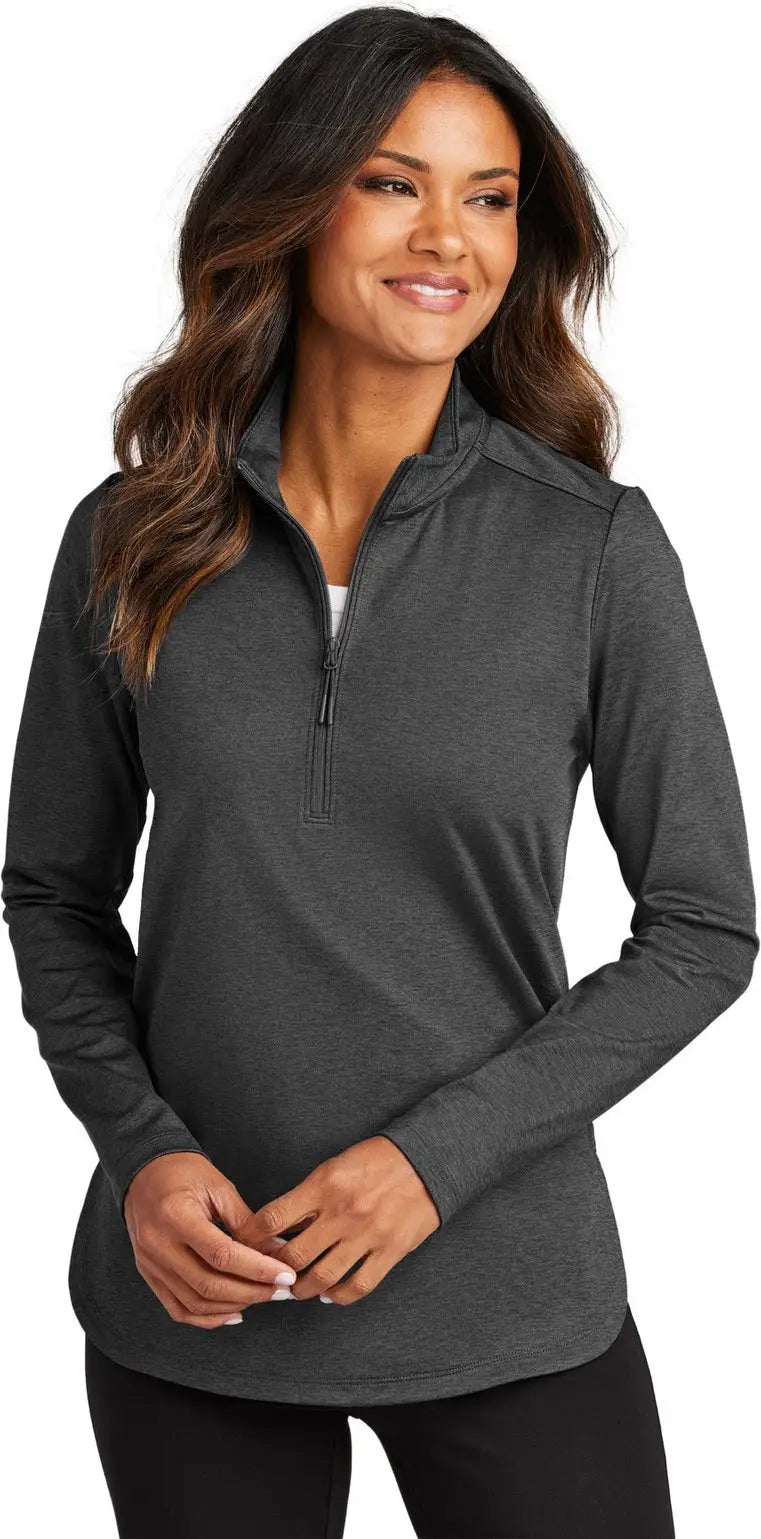 Port Authority Lk880 Women’s C-free Double Knit 1/4-zip - Gray Steel Heather