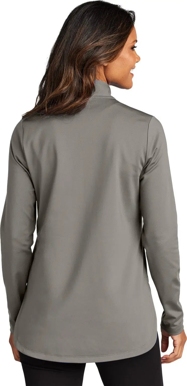 Port Authority Lk880 Women’s C-free Double Knit 1/4-zip - Smoke Gray