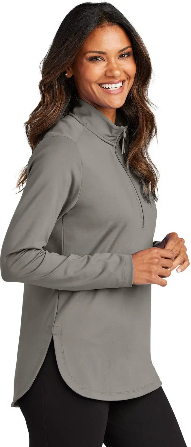 Port Authority Lk880 Women’s C-free Double Knit 1/4-zip - Smoke Gray