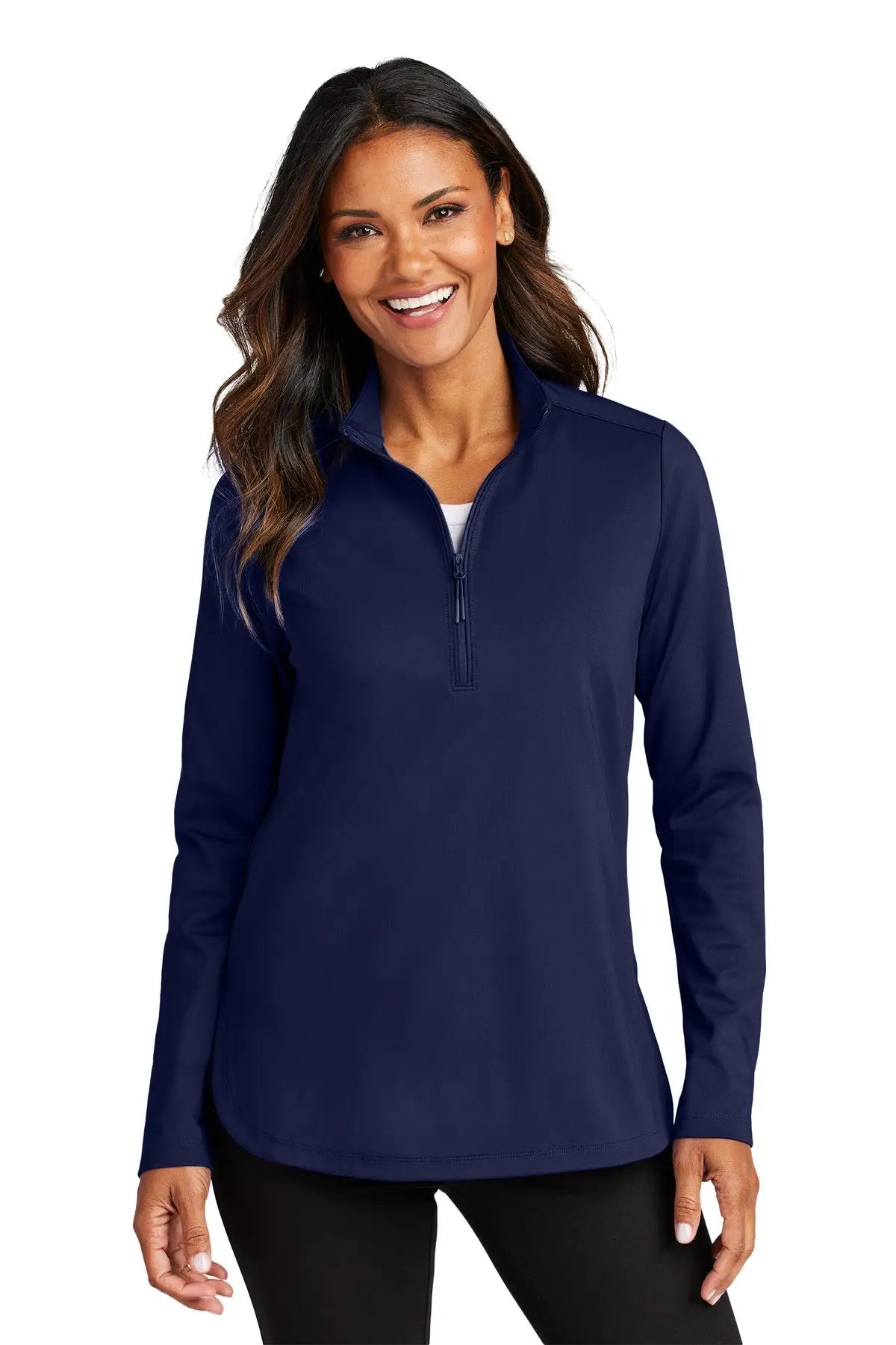 Port Authority Lk880 Women’s C-free Double Knit 1/4-zip - True Navy