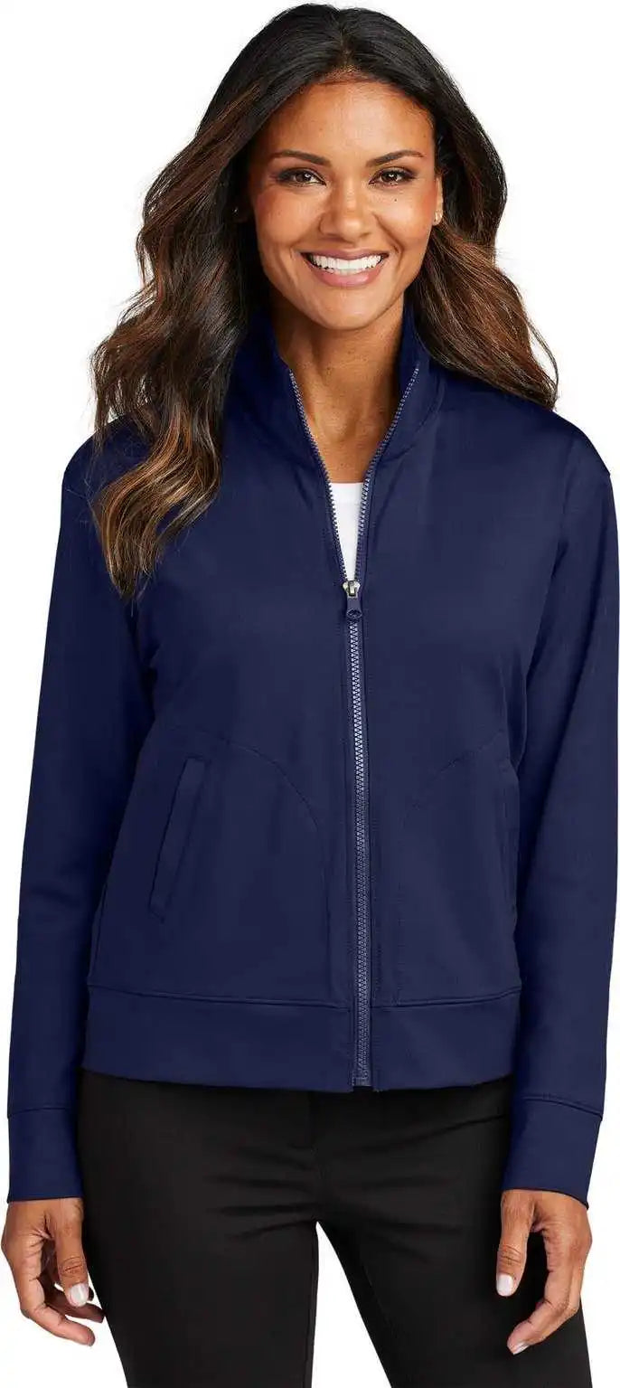 Port Authority Lk881 Ladies c Free Double Knit Full Zip True Navy