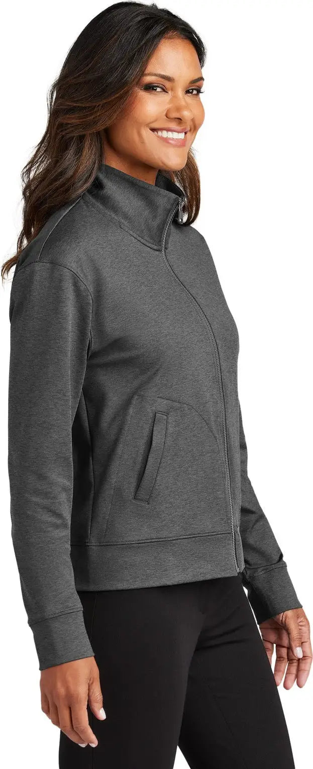 Port Authority Lk881 Women’s C-free Double Knit Full-zip - Gray Steel Heather
