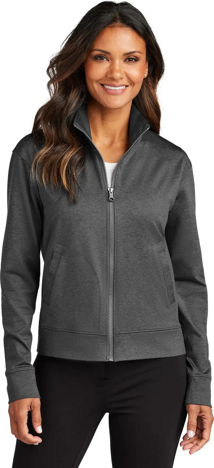 Port Authority Lk881 Women’s C-free Double Knit Full-zip - Gray Steel Heather