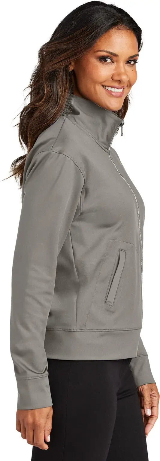 Port Authority Lk881 Women’s C-free Double Knit Full-zip - Smoke Gray