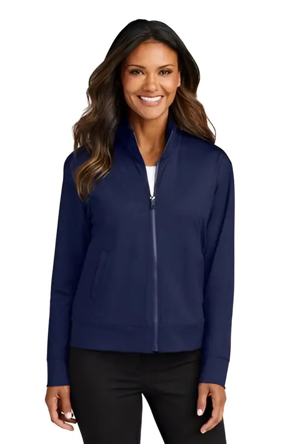 Port Authority Lk881 Women’s C-free Double Knit Full-zip - True Navy - Ladies Xs