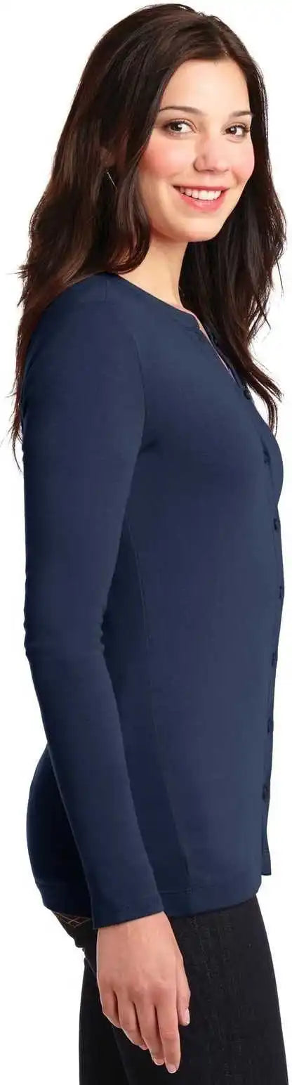Port Authority Lm1008 Ladies Concept Stretch Button-front Cardigan - Dress Blue Navy