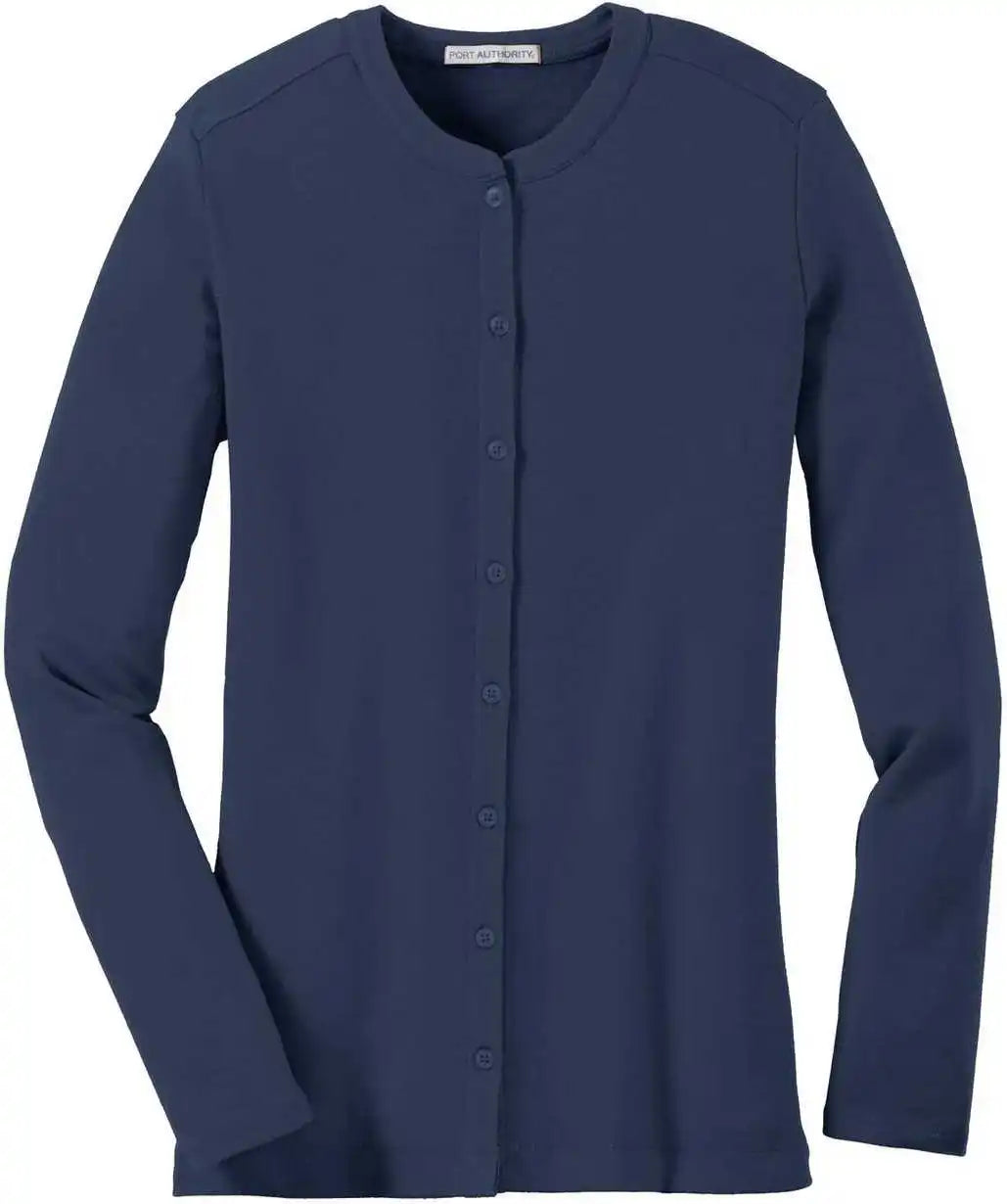 Port Authority Lm1008 Ladies Concept Stretch Button-front Cardigan - Dress Blue Navy