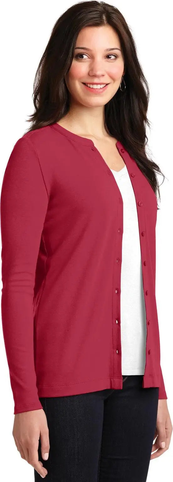 Port Authority Lm1008 Women’s Concept Stretch Button-front Cardigan - Rich Red