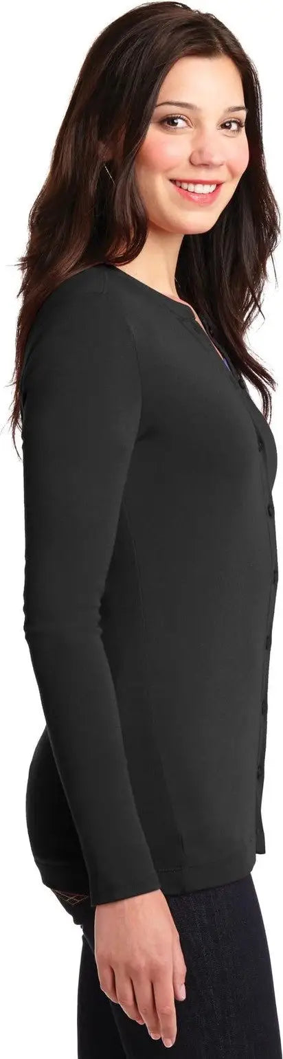 Port Authority Lm1008 Women’s Concept Stretch Button-front Cardigan - Black
