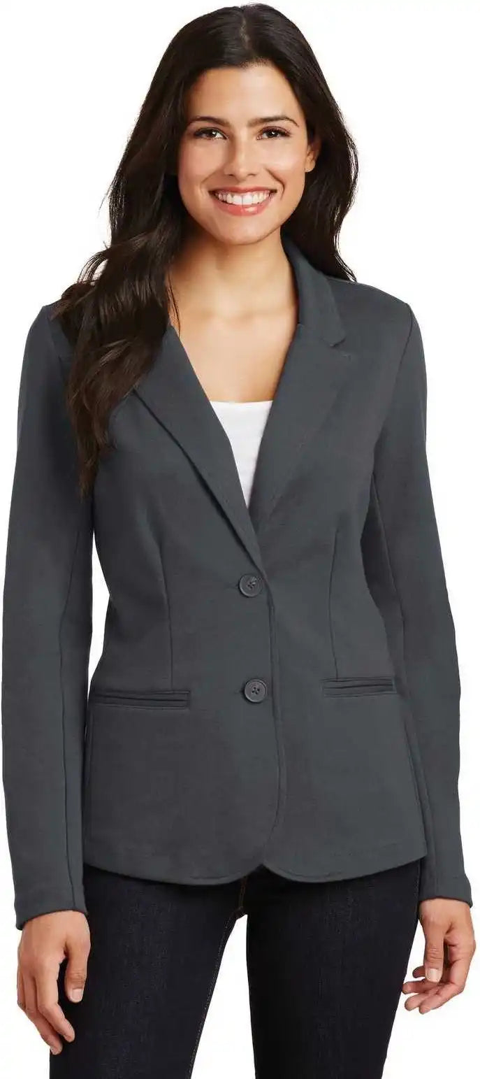 Port Authority Lm2000 Ladies Knit Blazer - Battleship Gray