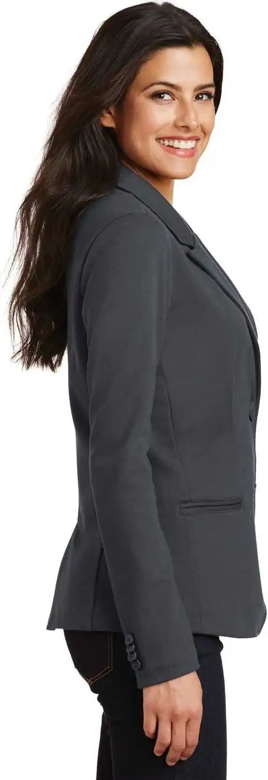 Port Authority Lm2000 Ladies Knit Blazer Battleship Gray