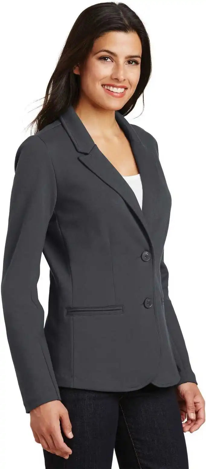 Port Authority Lm2000 Ladies Knit Blazer Battleship Gray