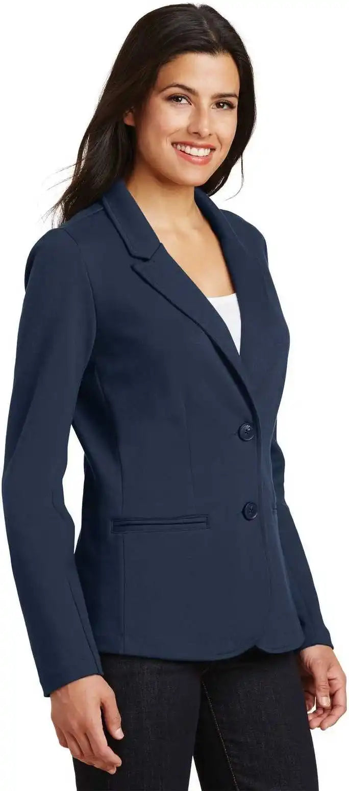 Port Authority Lm2000 Ladies Knit Blazer Deep Navy