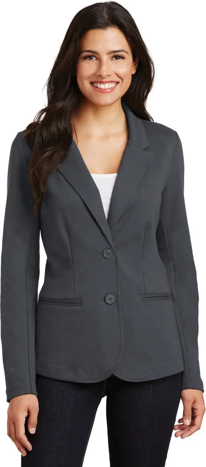 Port Authority Lm2000 Women’s Knit Blazer - Battleship Gray - Ladies Xs