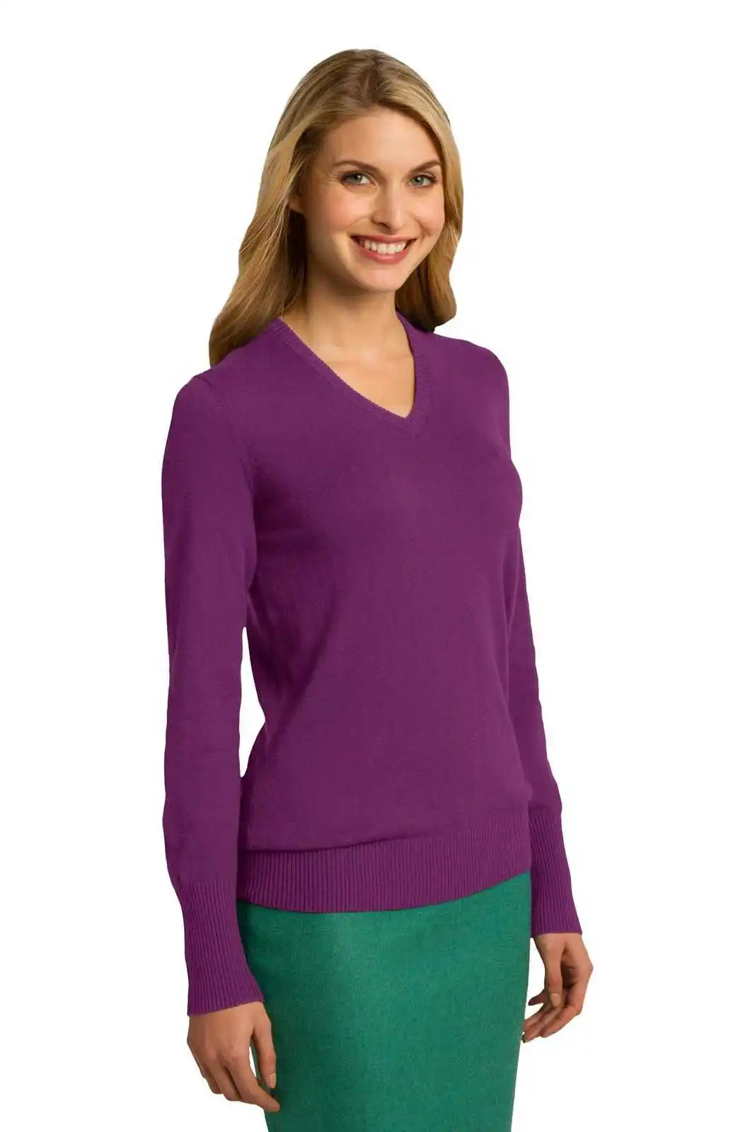 Port Authority Lsw285 Ladies V-neck Sweater - Deep Berry