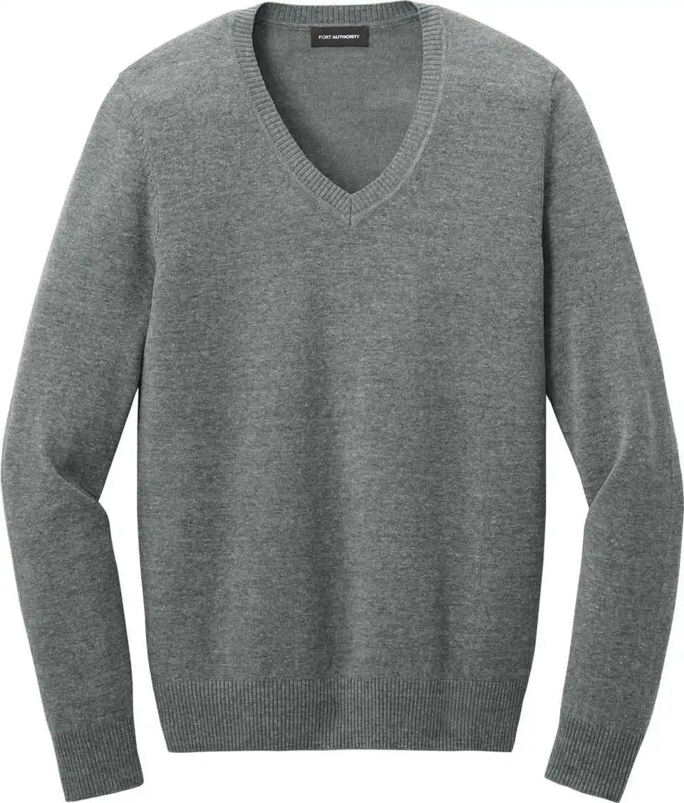 Port Authority Lsw2850 Women’s Easy Care v Neck Sweater Mdhtgrey