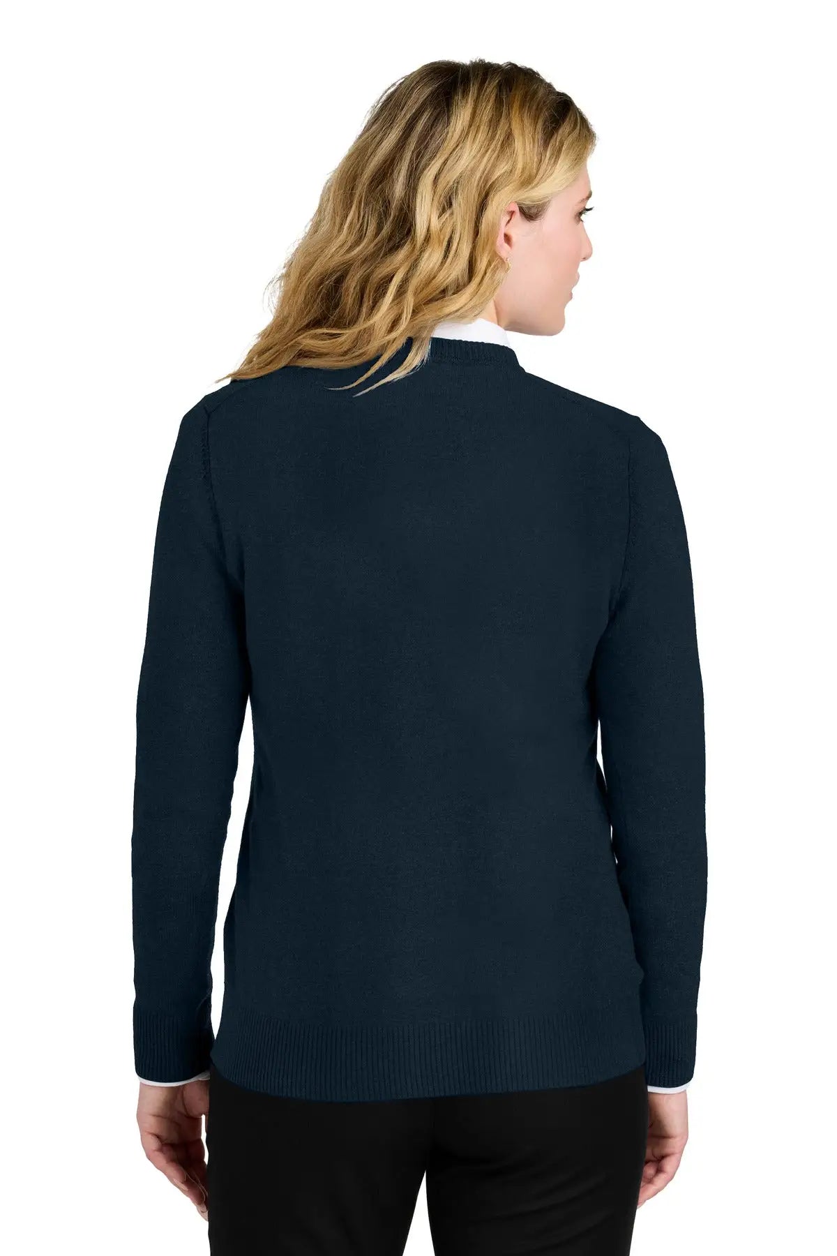 Port Authority Lsw2850 Women’s Easy Care V-neck Sweater - River Blue Navy