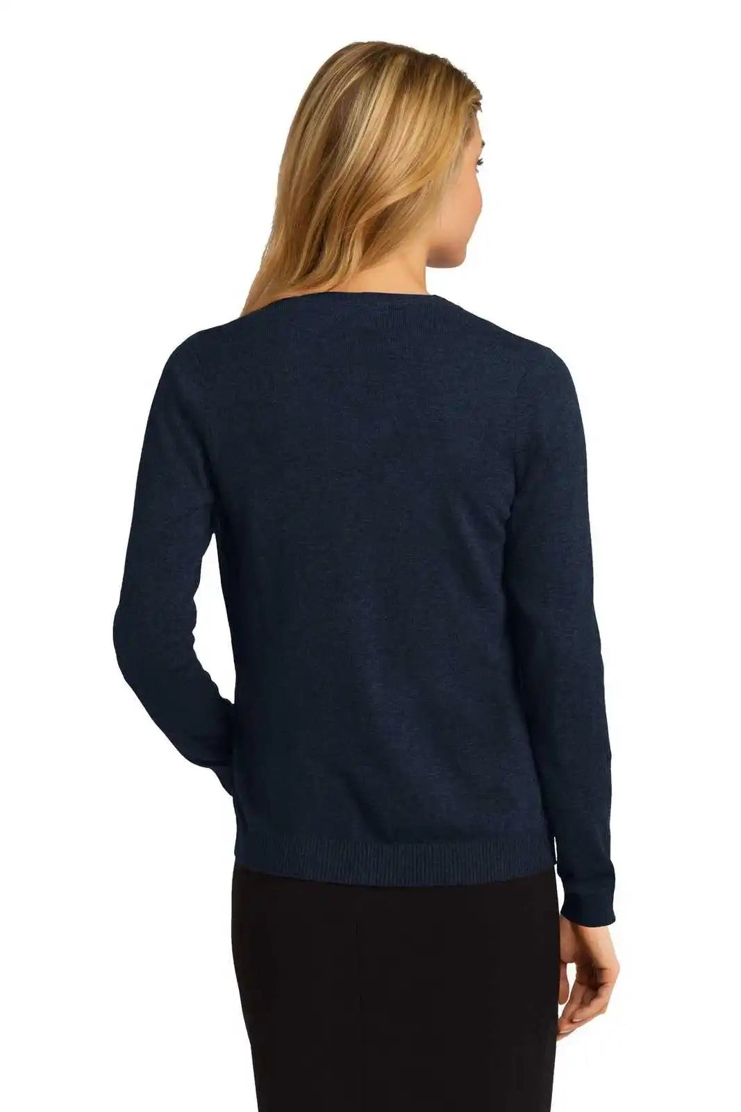 Port Authority Lsw287 Ladies Cardigan Sweater - Navy