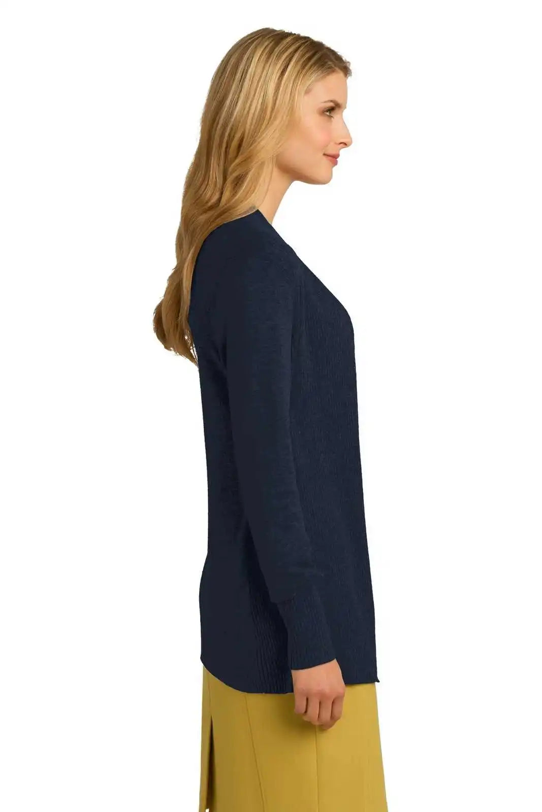 Port Authority Lsw289 Ladies Open Front Cardigan Sweater - Navy