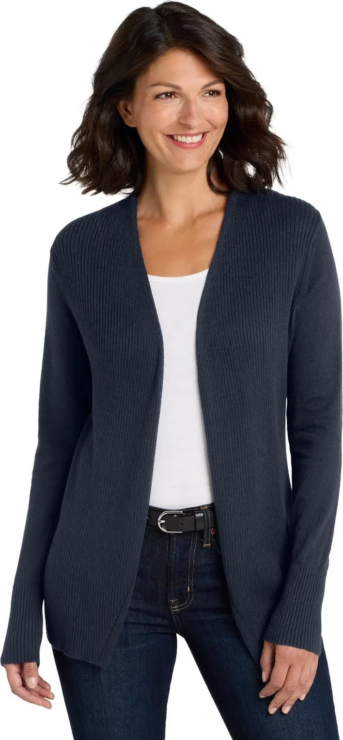 Port Authority Lsw289 Women’s Open Front Cardigan Sweater - Navy