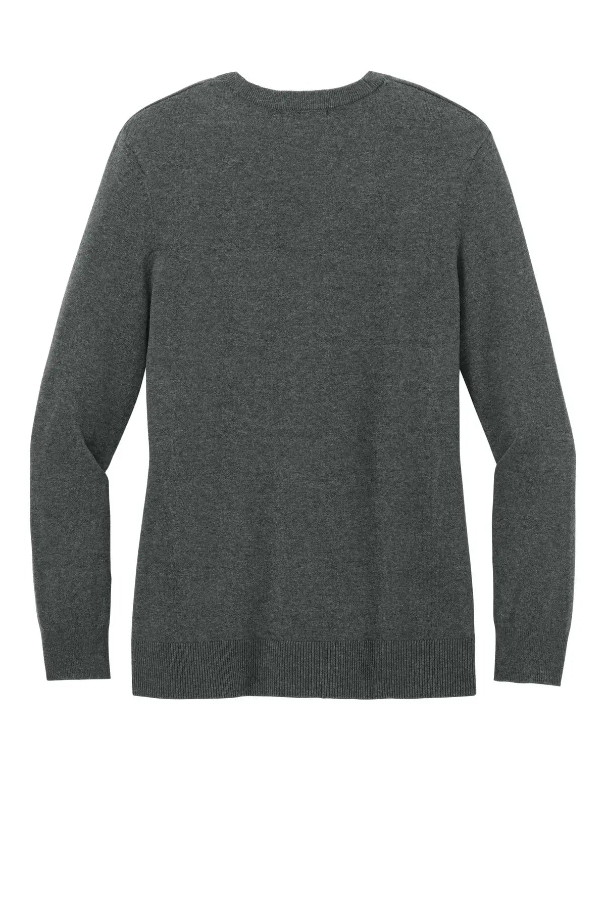 Port Authority Lsw4150 Women’s Easy Care Button-up Cardigan Sweater - Charcoal Heather