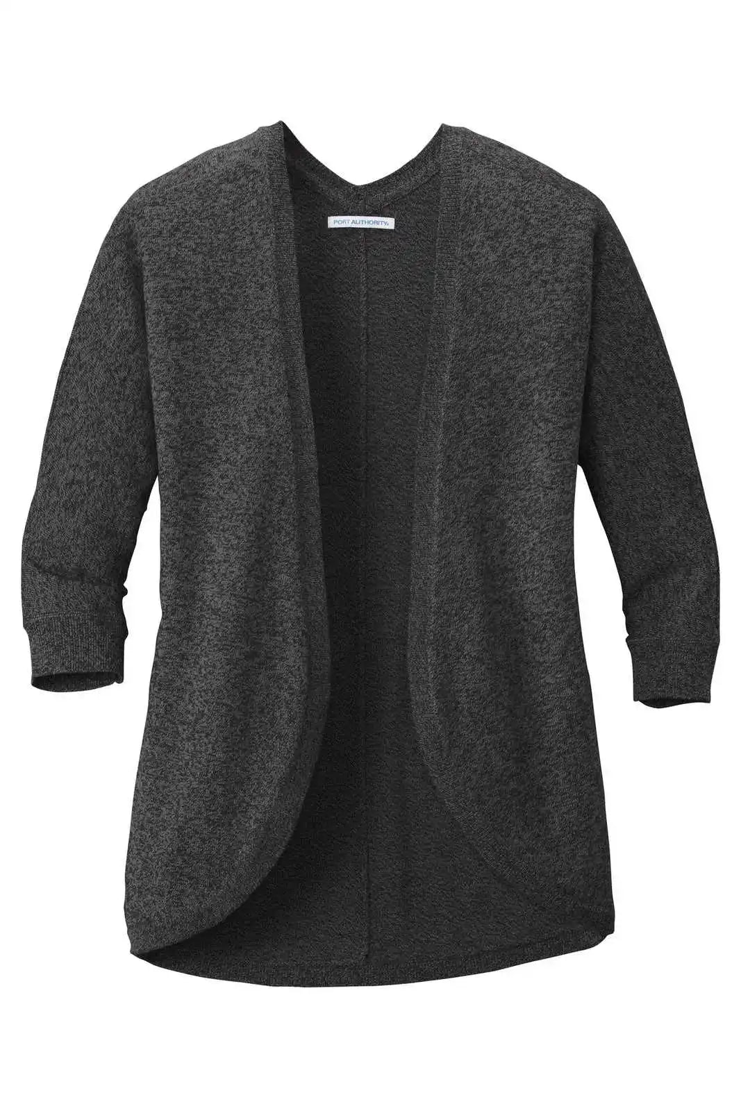 Port Authority Lsw416 Ladies Marled Cocoon Sweater - Black Marl